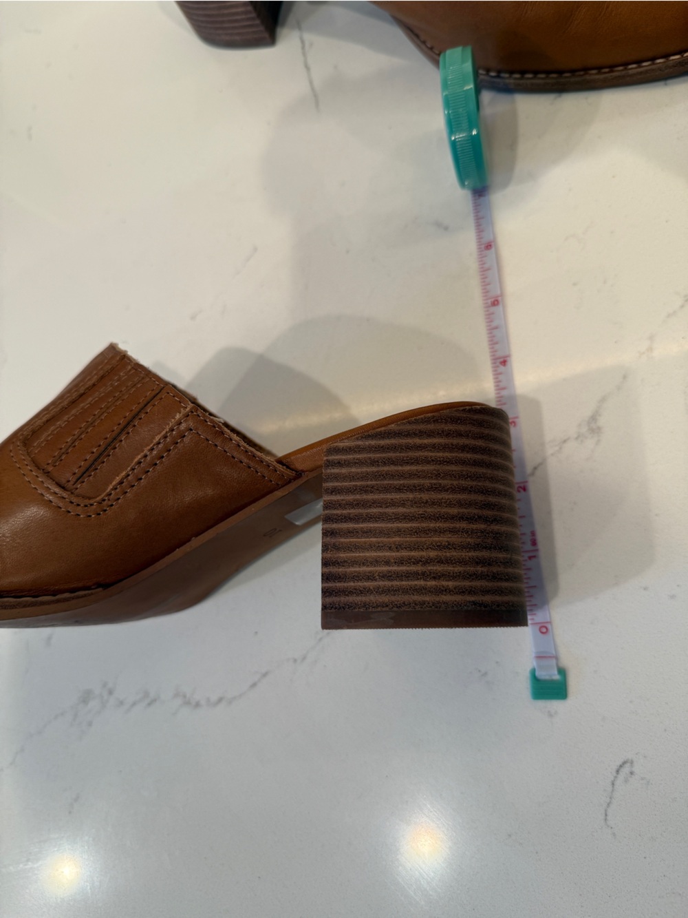 Madewell Brown Leather Slip-On Block Heel Mules - Picture 6 of 6